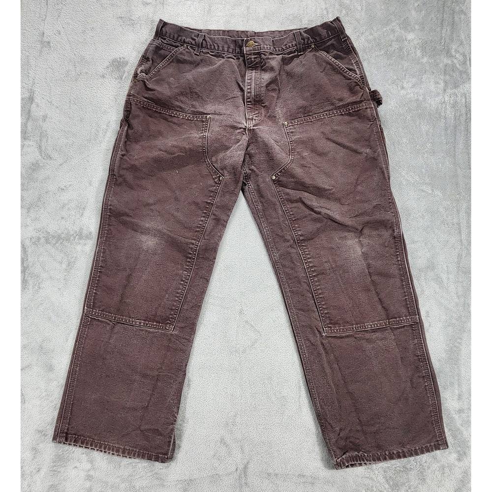 Vintage Carhartt Pants Mens 38x30 Brown B136 Double Knee Loose Fit Carpenter
